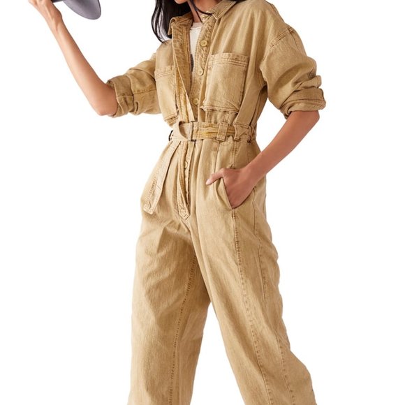 Free People Wayward Super Slouch Ginger Jumpsuit - Picture 2 of 4